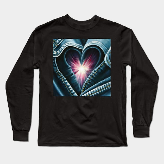 Denim Love 8 Long Sleeve T-Shirt by MiracleROLart